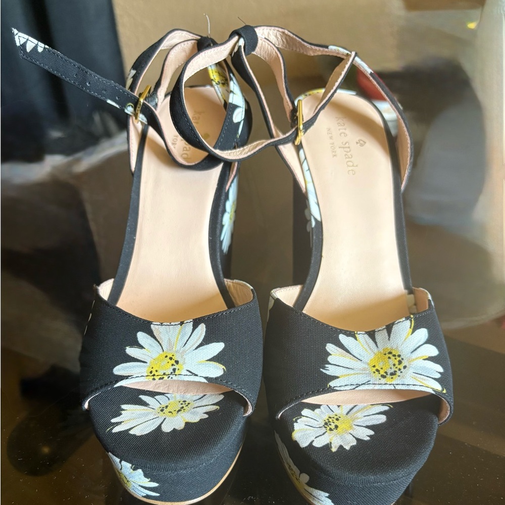 Kate Spade Black Floral Women's Heels